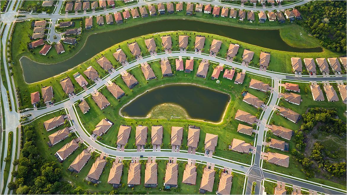 landscape showing the waterways in an urban setting