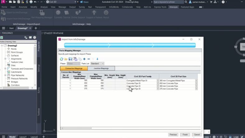 InfoDrainage software UI