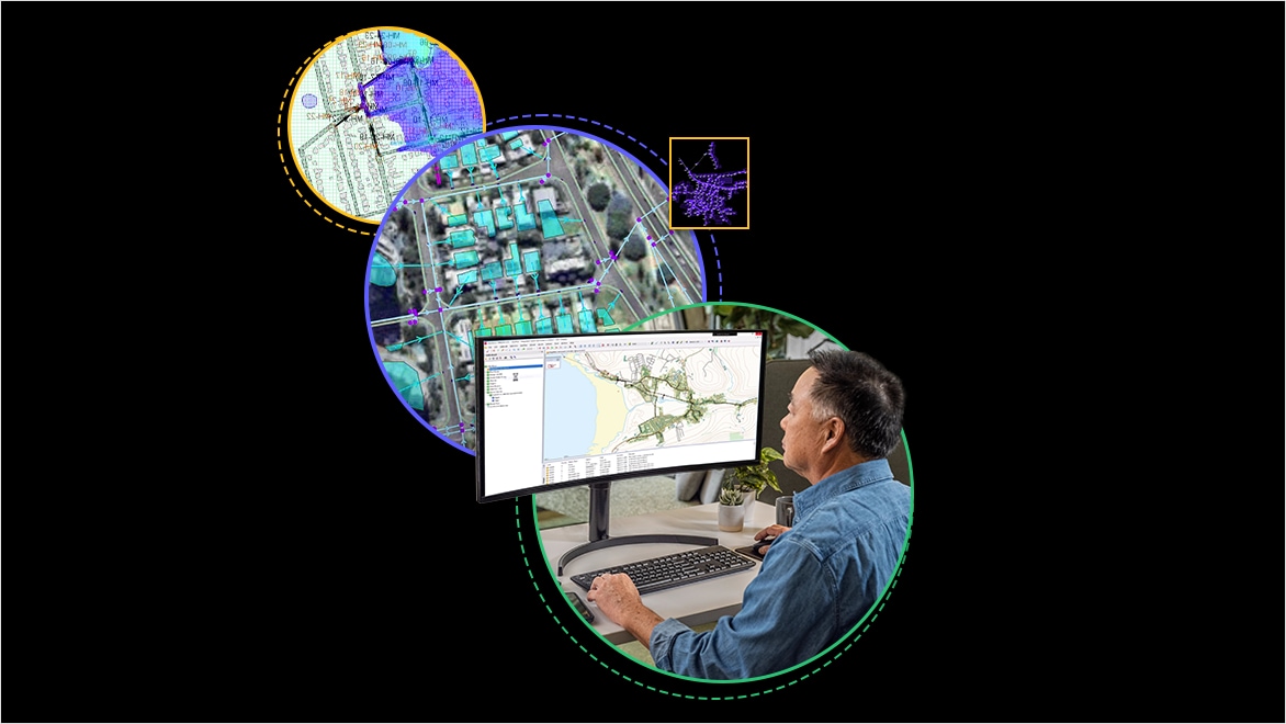 Ingenieur bei der Arbeit mit InfoWorks