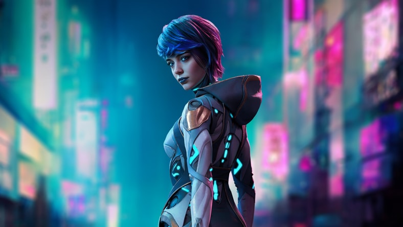 Girl in sci-fi setting