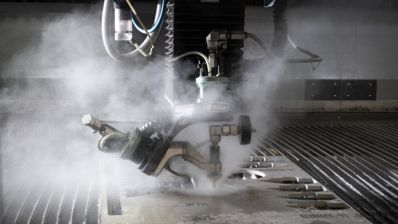 Water jet cutting for sheet metal fabrication