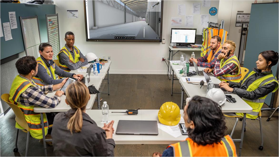 Reunión de equipo de construcción