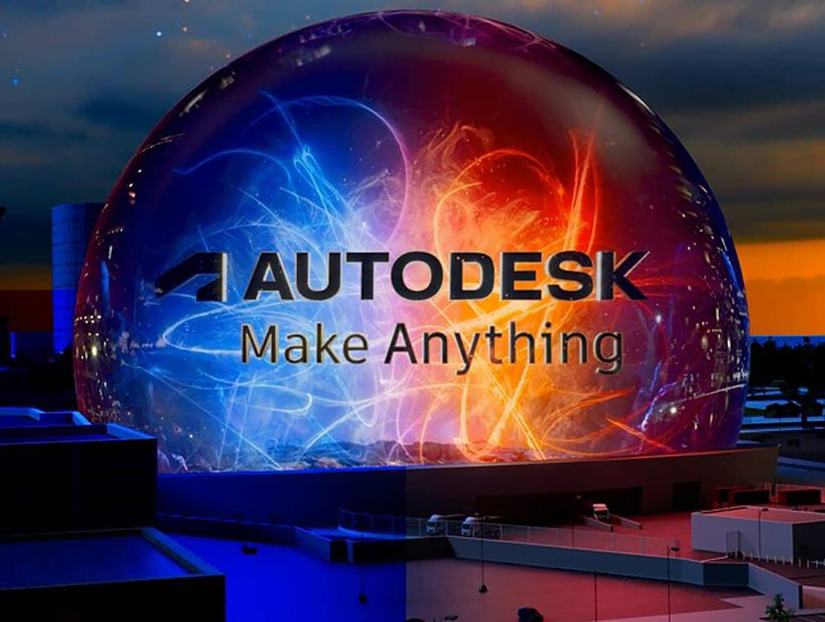 Las Vegas Sphere with Autodesk logo