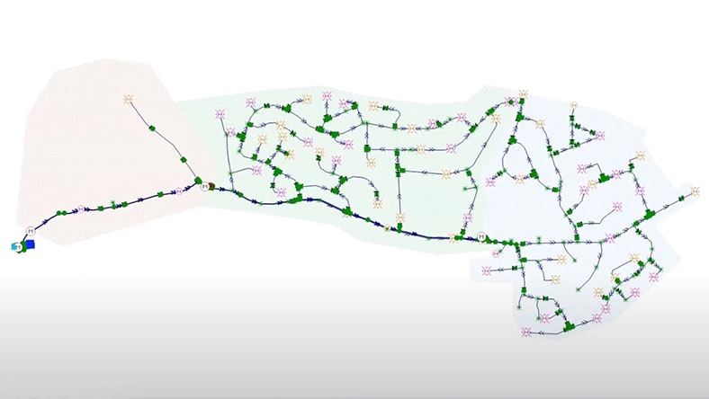 Map view within InfoWorks WS Pro user interface