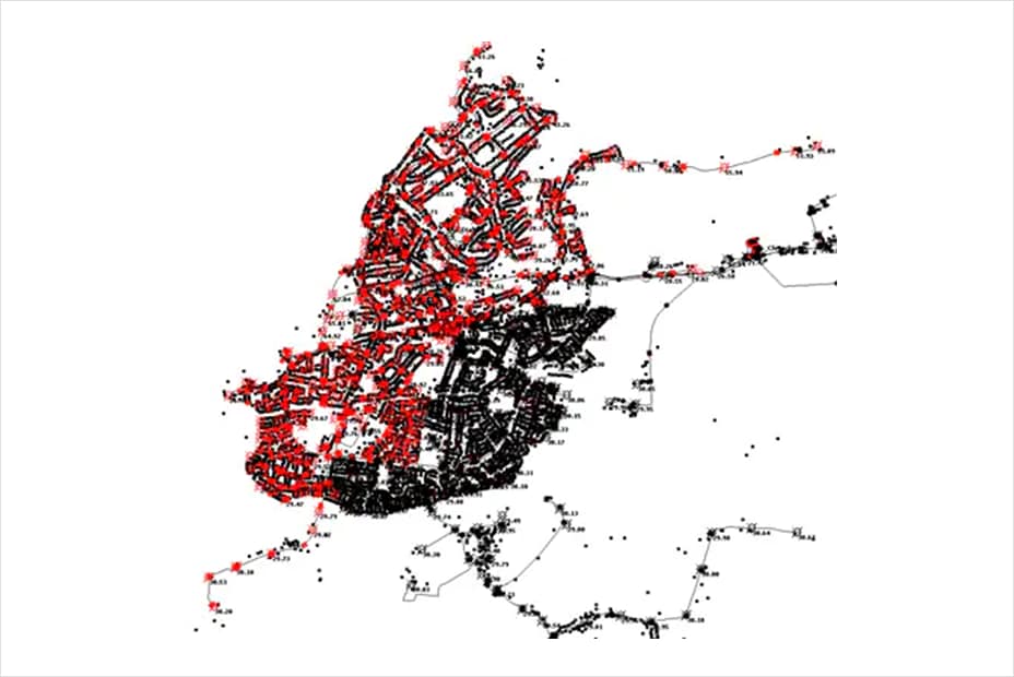 InfoWorks WS Pro modeling showing a complete replacement of the affected area of a system with freshwater