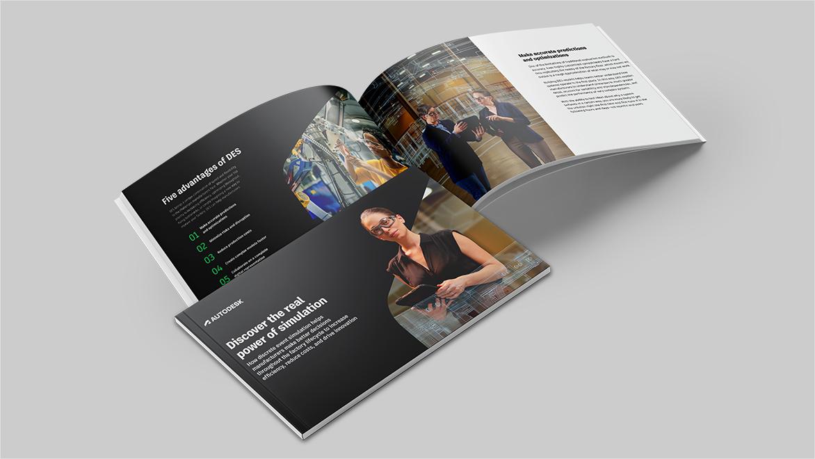 Preview of e-book cover picturing engineer holding tablet and title "Discover the real power of simulation"