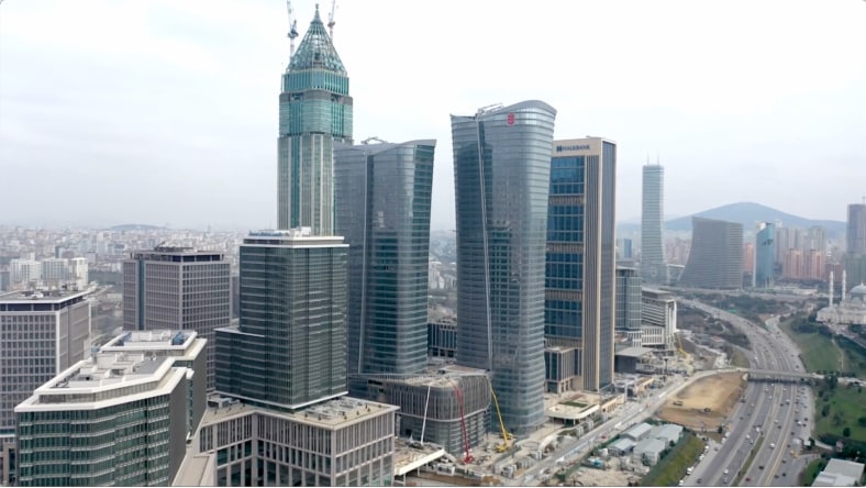 Skyline view of the Istanbul International Finance Center’s Ziraat Towers
