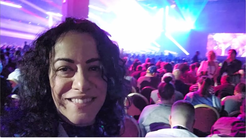 Professor Monica Cappella, know as the Academic Phoenix, at a live entertainment event