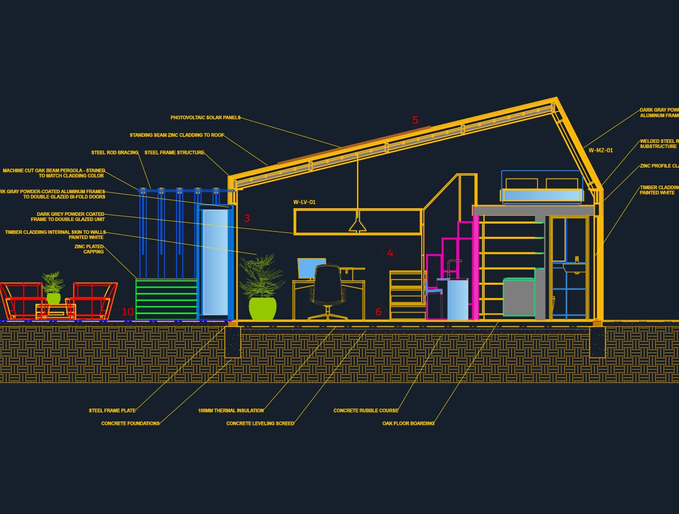 A zoomed in view of an AutoCAD DWG file