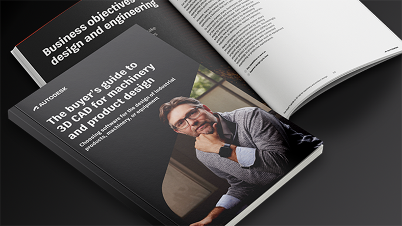 Cover of guide book, "The buyer's guide to 3D CAD for machinery and product design"