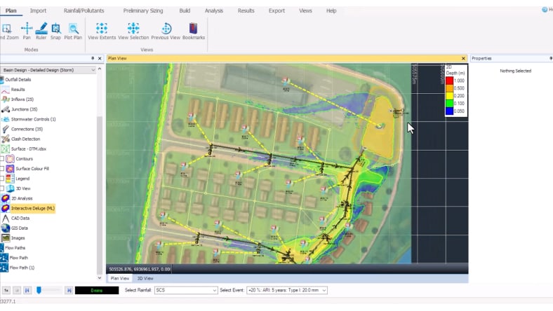 Machine learning deluge tool in Autodesk Infodrainage