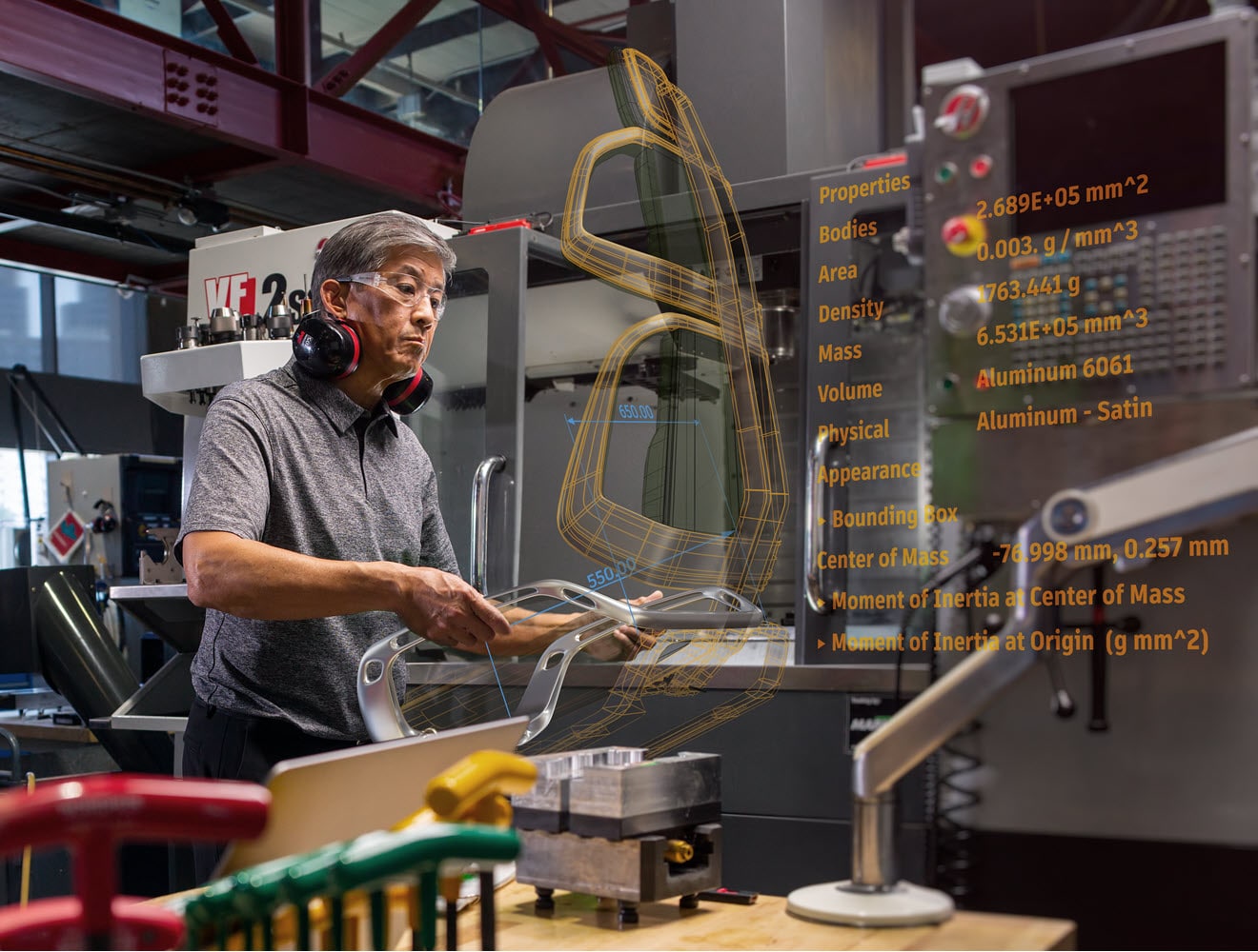 Man using Autodesk Fusion for manufacturing
