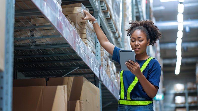 Woman using PLM for post-sale service