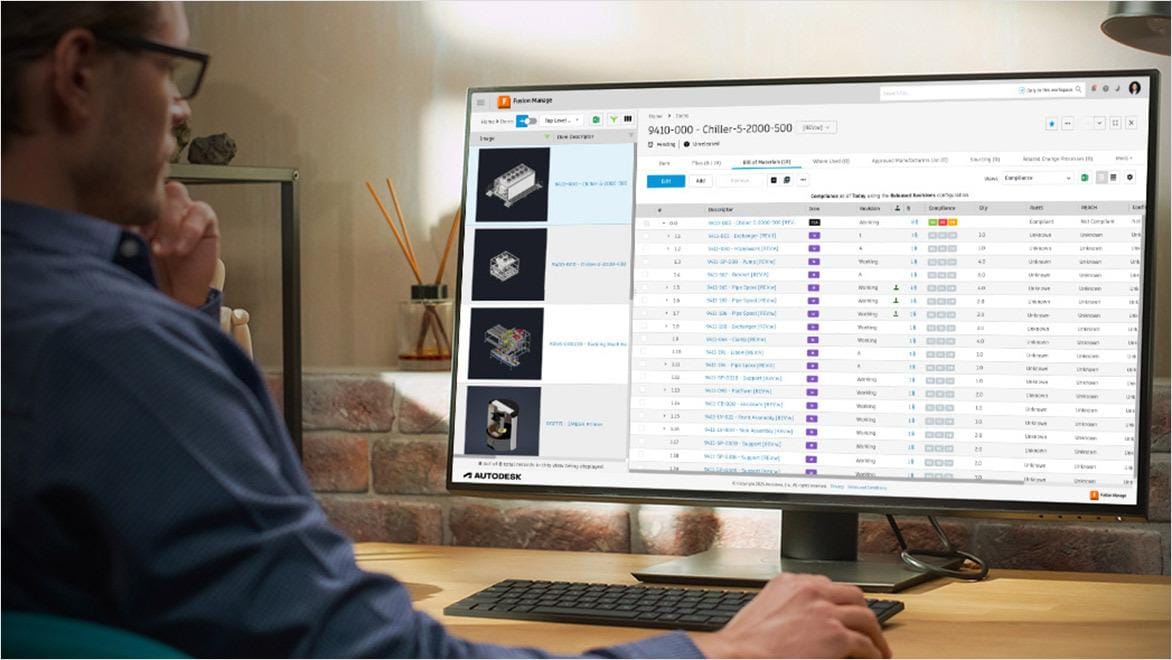 Man using Autodesk BOM software