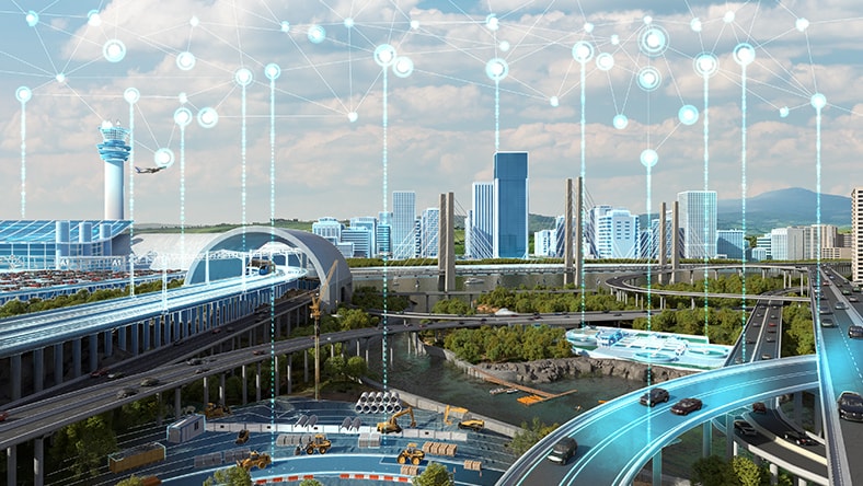 transportation infrastructure with a digital overlay