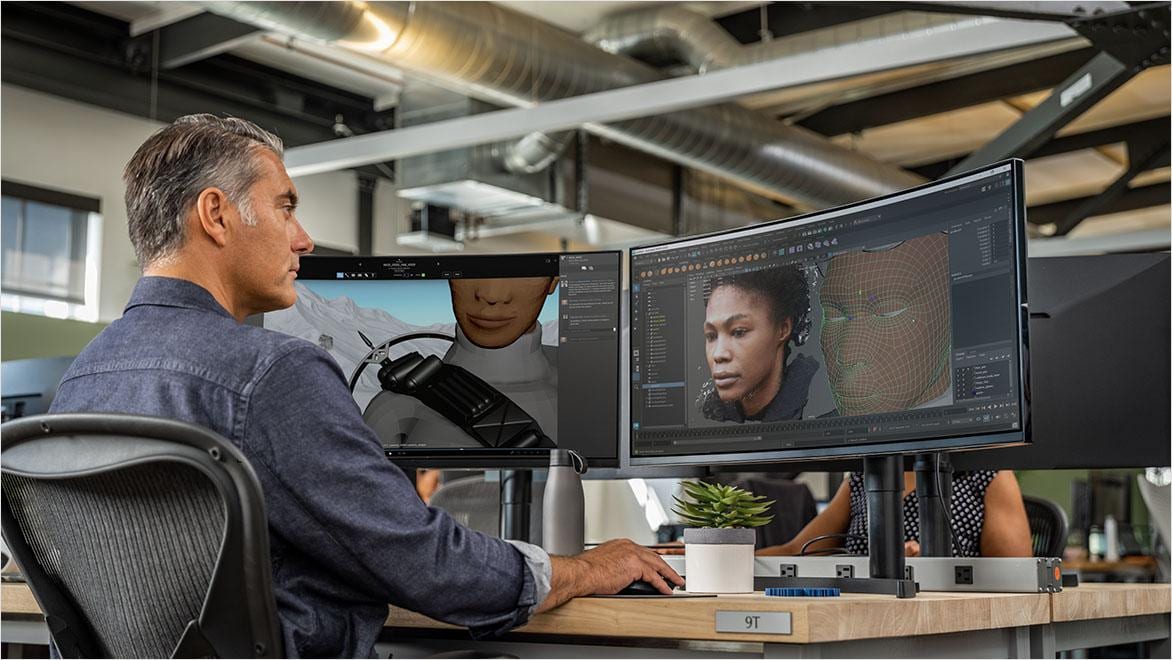 People working in a media and entertainment studio.