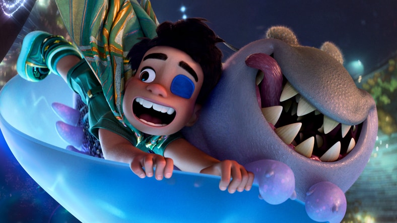 Boy and alien from Pixar film, 'Elio'.