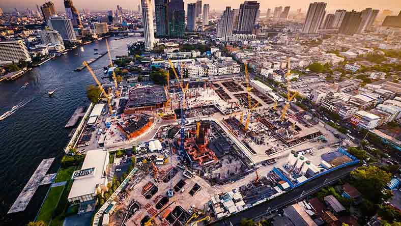 Aerial view of the city