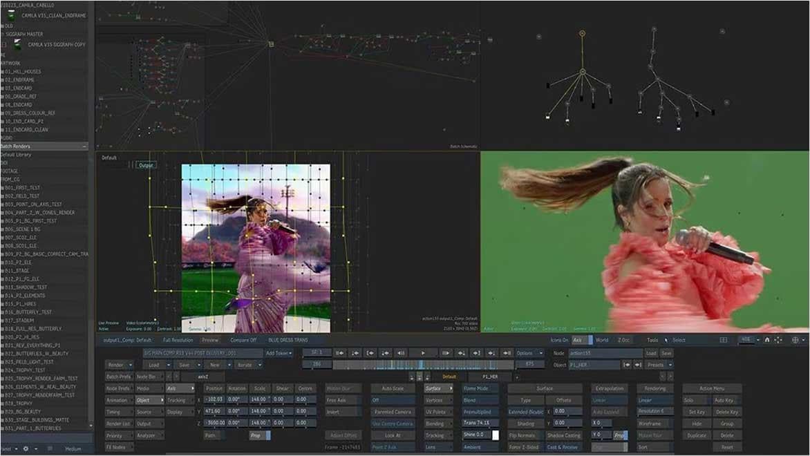 VFX compositing with green screen and background replacement