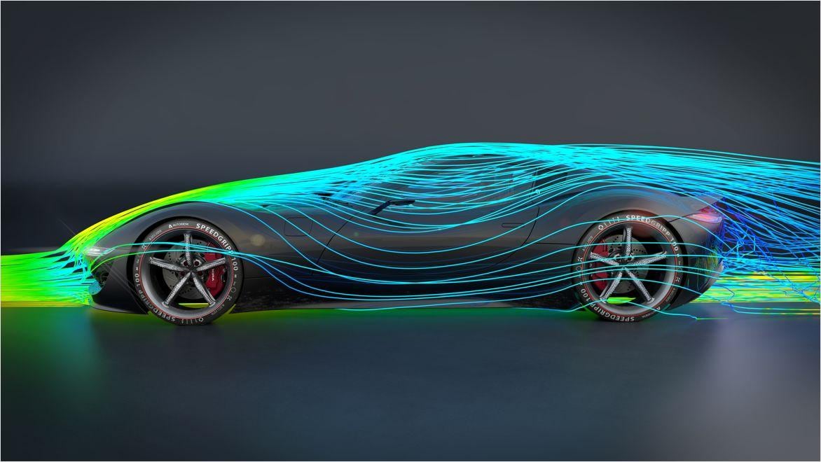 Rendering of a concept car. Designed using Alias and rendered in VRED.