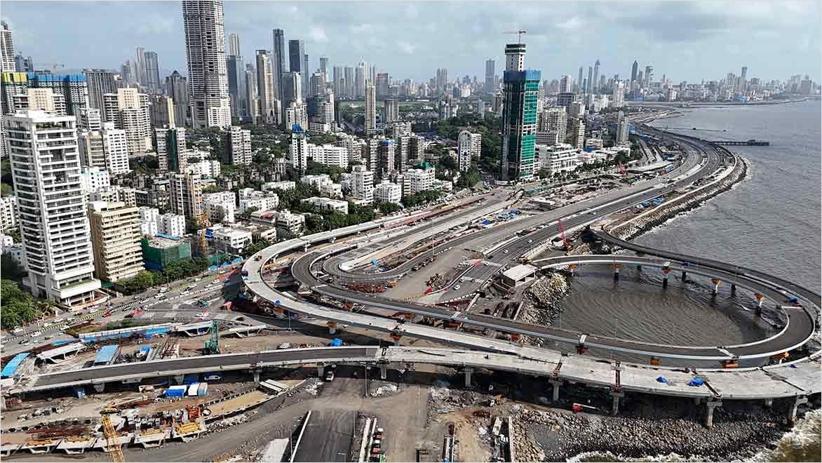 Modern urban cityscape with advanced infrastructure. 