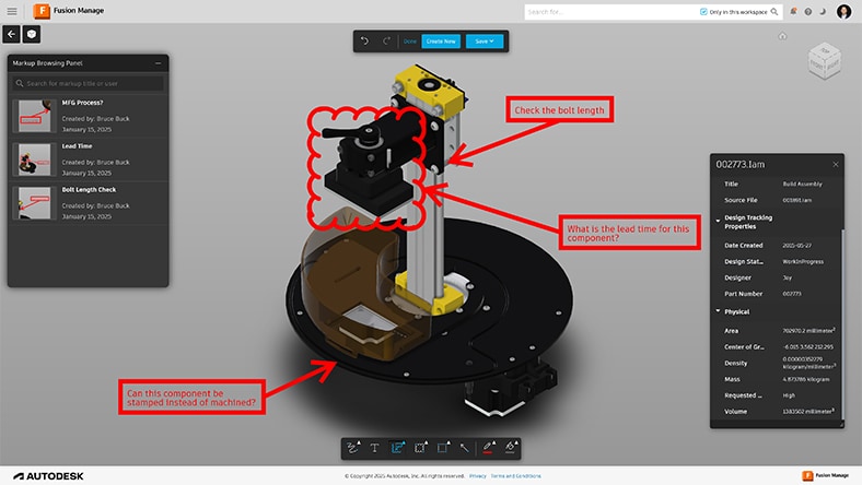 Fusion Manage markup and collaboration