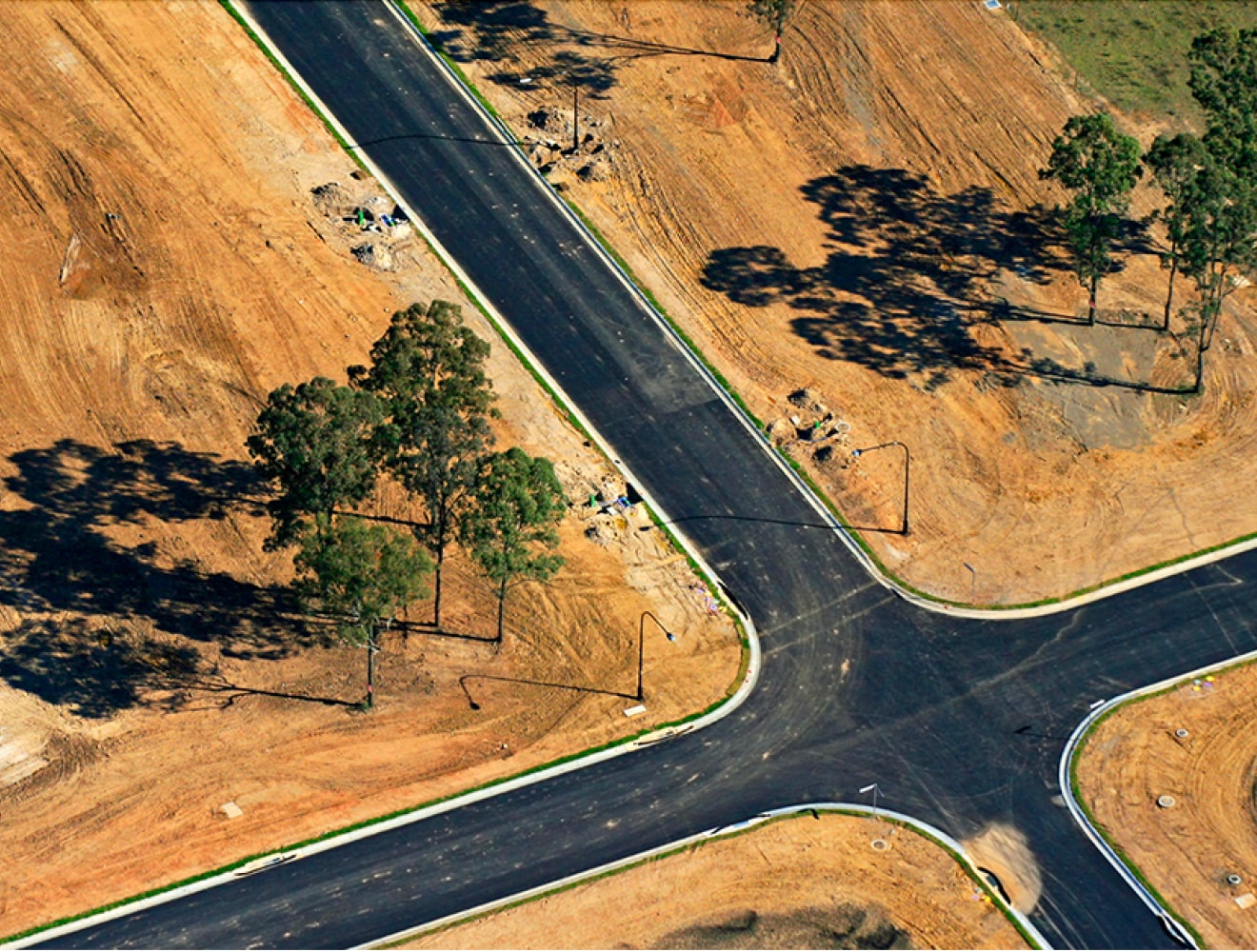 Aerial view of site development in the Porter Ranch community of Los Angeles, California