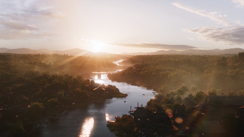 Forest and river environment made in 3ds Max.