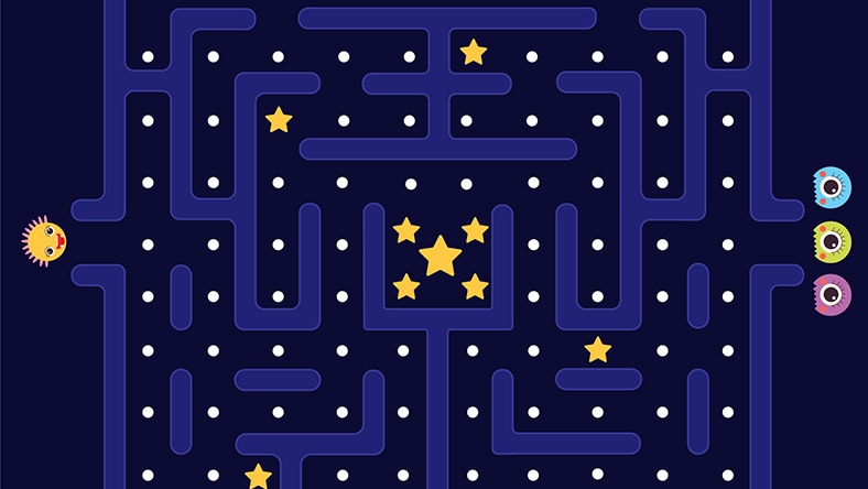 Pac man retro video computer game