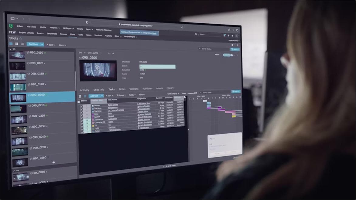 A collage of media assets fills the screen