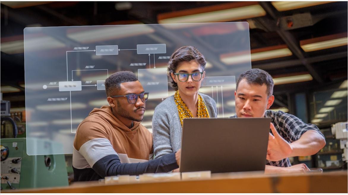 Two gentlemen working on server