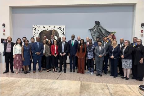 Official government people standing