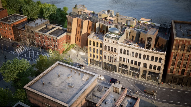 manufacturing engineer and production engineer looking at factory model