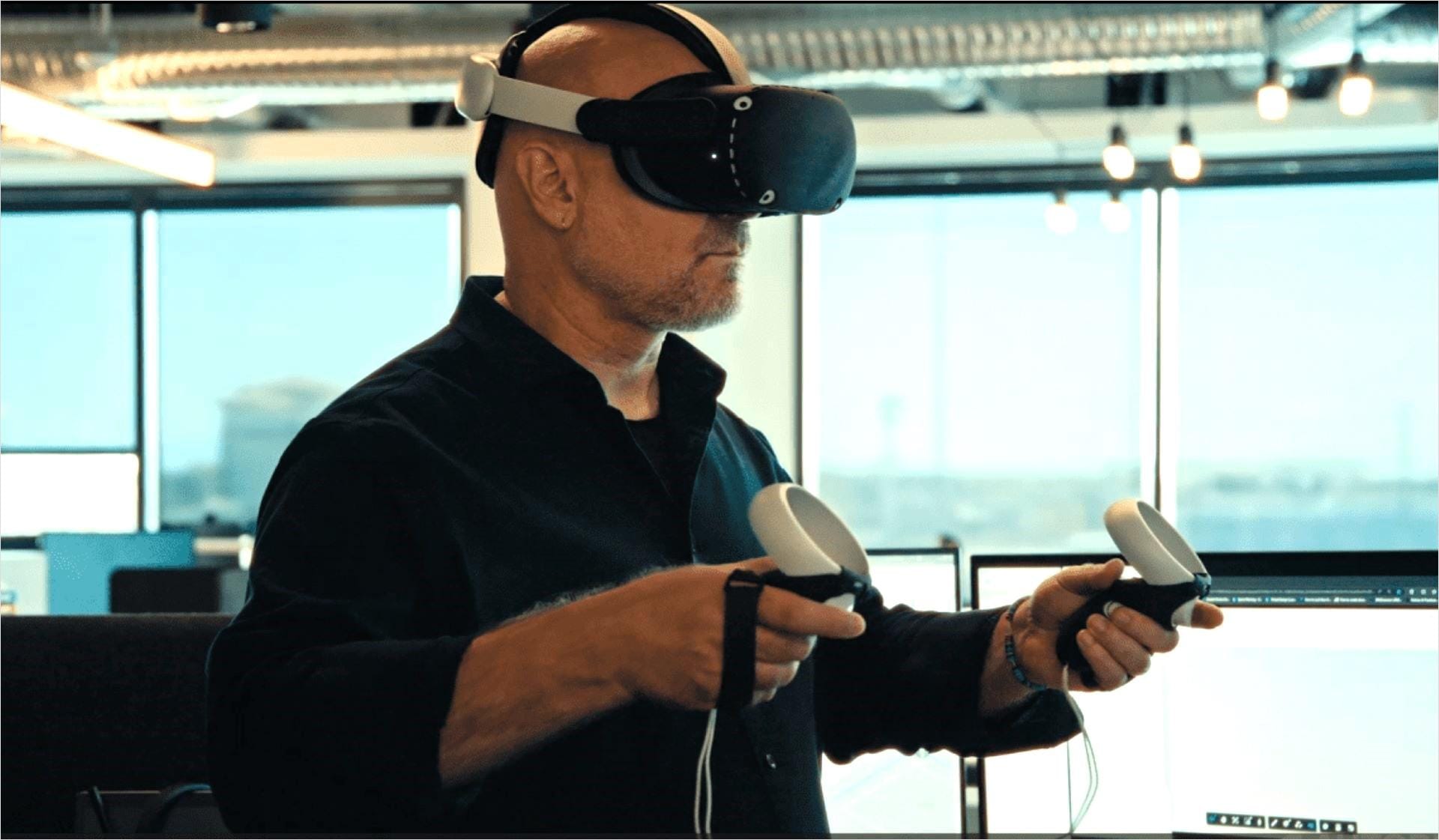 Individual with a VR headset 