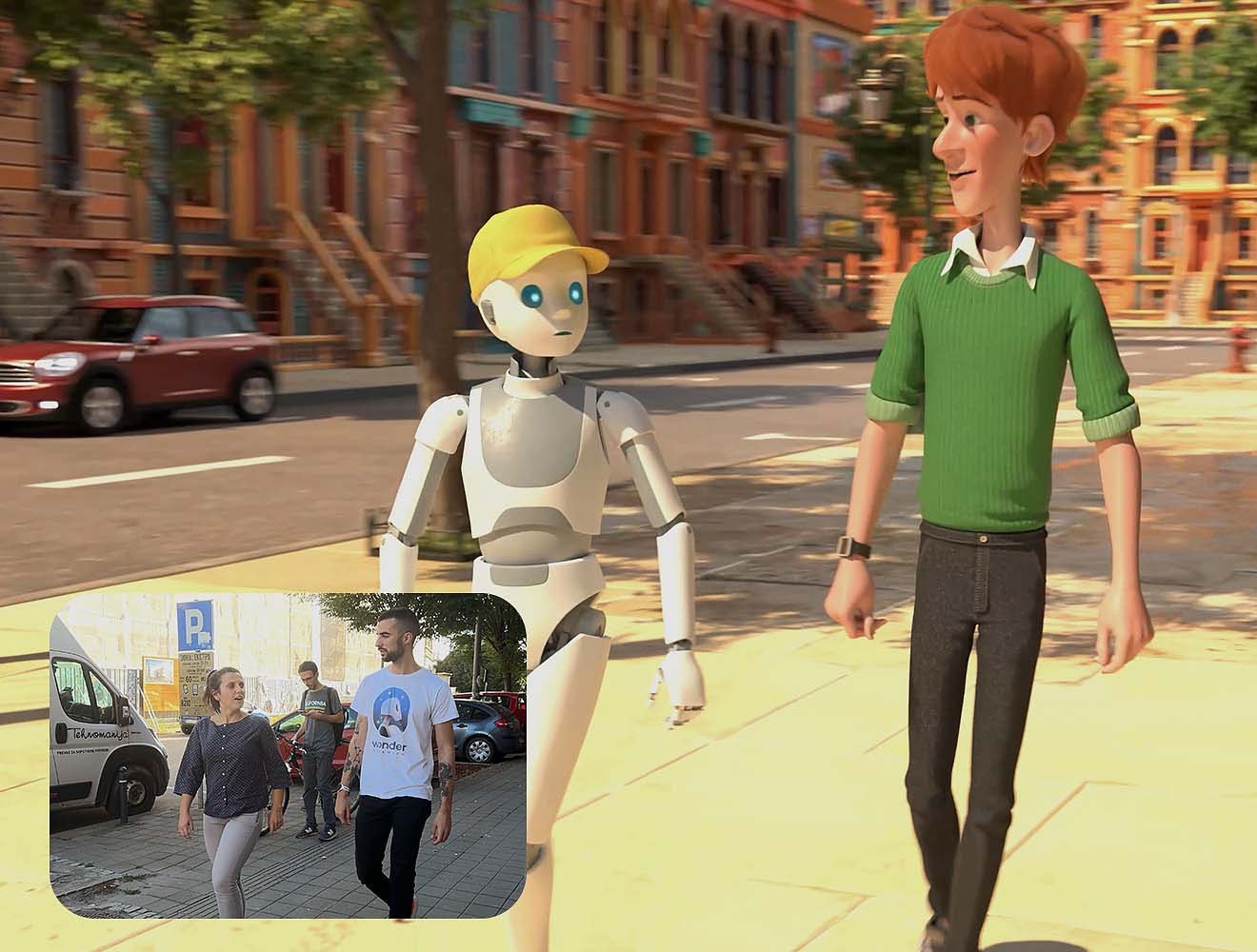 Raw footage converted to an animated scene with AI motion capture.