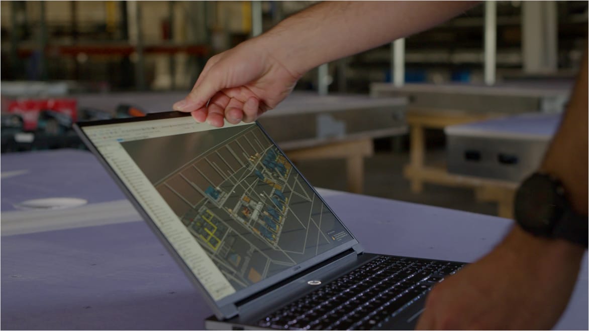 Autodesk FlexSim screenshot of factory simulation