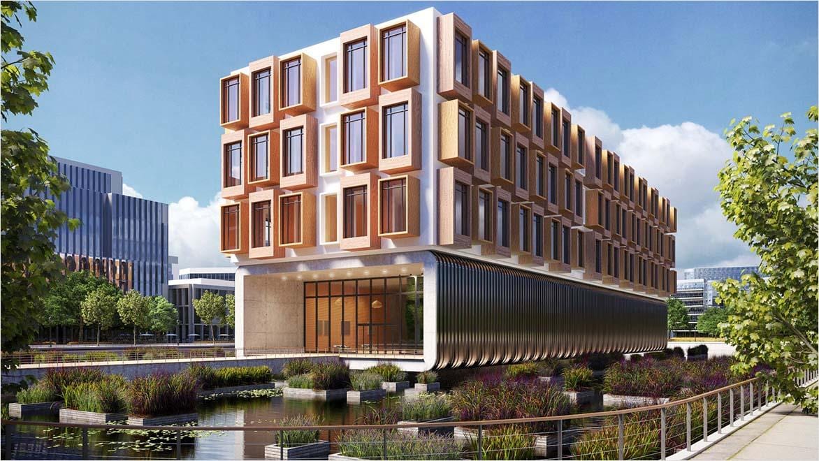 Rendering of a commercial building using Revit LT stand-alone or AutoCAD Revit LT Suite 