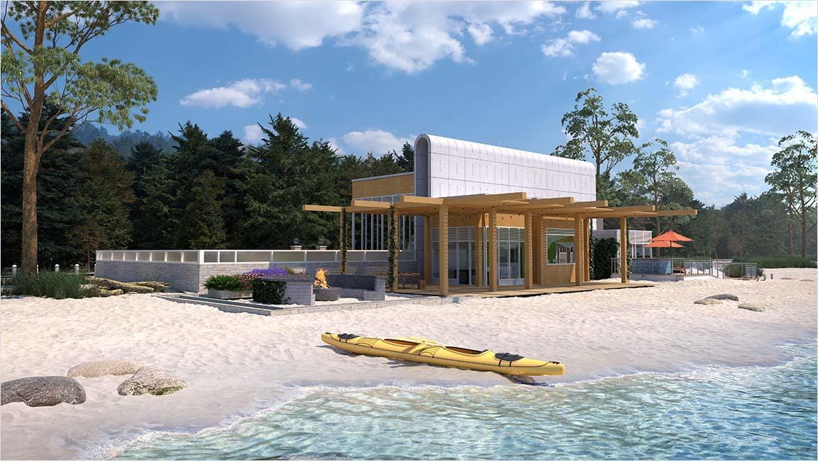 Residential building rendering for AutoCAD Revit LT Suite.