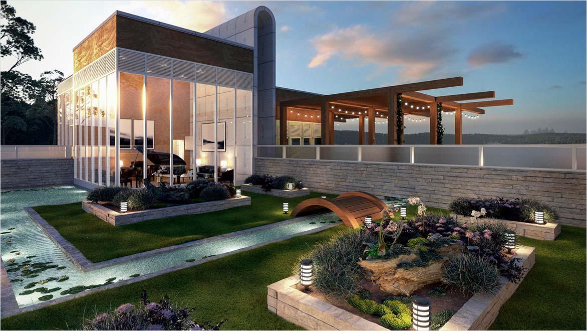 Rendering of a residential building using Revit LT stand-alone or AutoCAD Revit LT Suite