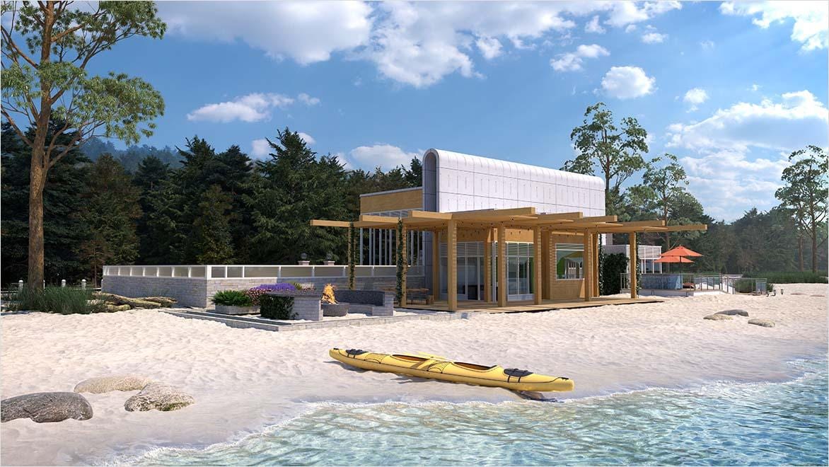 Rendering of a residential building using Revit LT stand-alone or AutoCAD Revit LT Suite