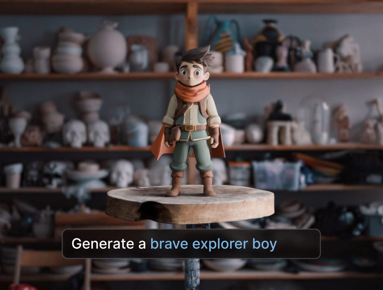 AI-generated character of a brave explorer boy