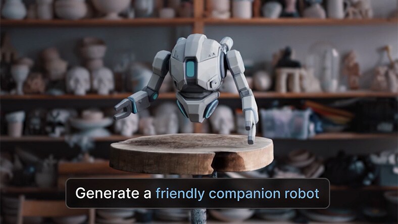 3D robot - AI character creator assisting digital character design