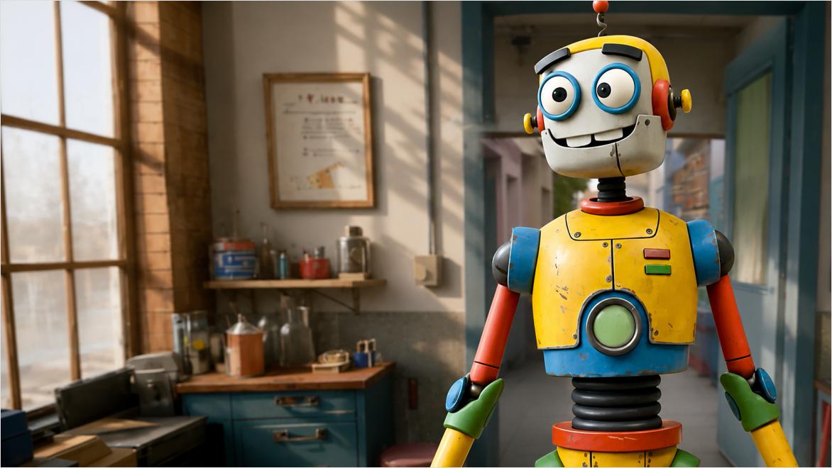 AI-created animated character scene.