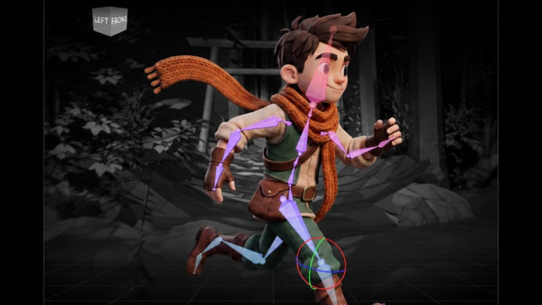 AI created boy and posed with AI Rigging