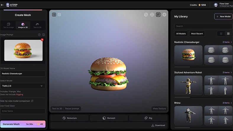 AI prop generation with Flow Studio - Cheeseburger