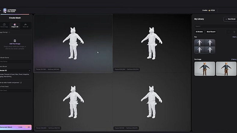 AI character editing in Flow Studio - Fox character