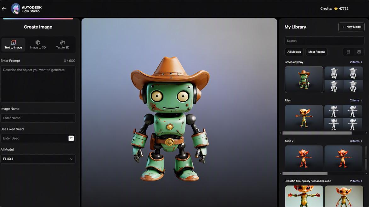 AI 3D Model Generator Interface.