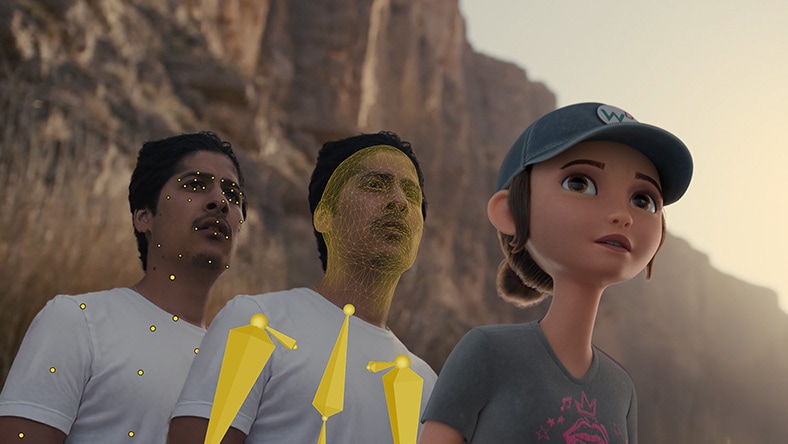 Motion capture driving AI character animation