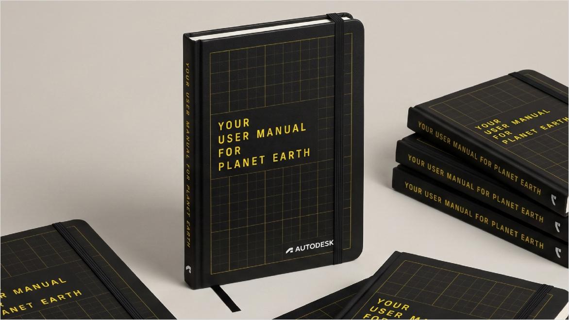 Black notebook on grey background
