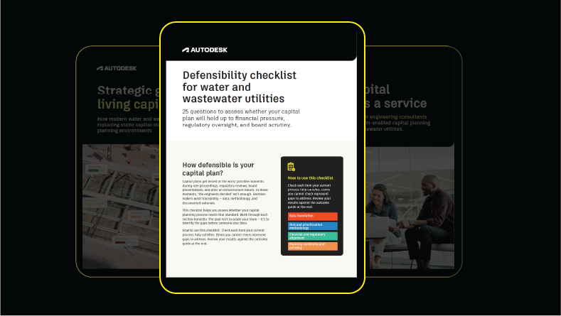 defensibility checklist for water utility capital planners